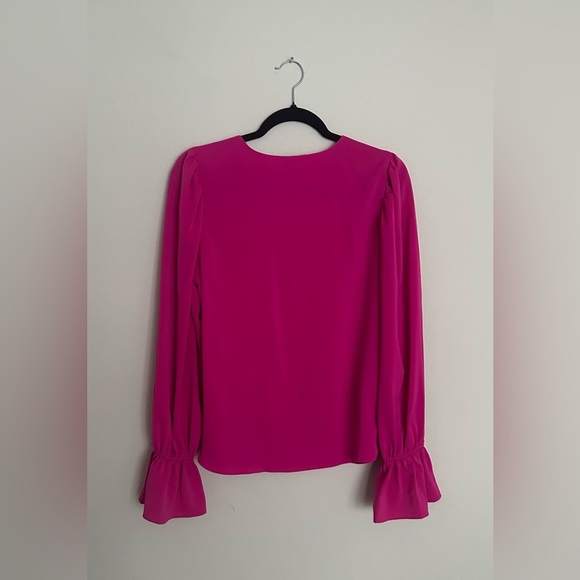 Aqua Vibrant Pink Blouse with Ruffle Details - Picture 6 of 11